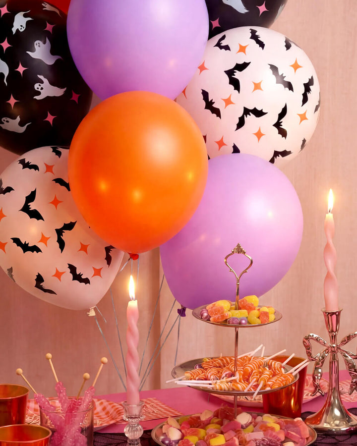 Halloween Balloons with Bats and Ghosts