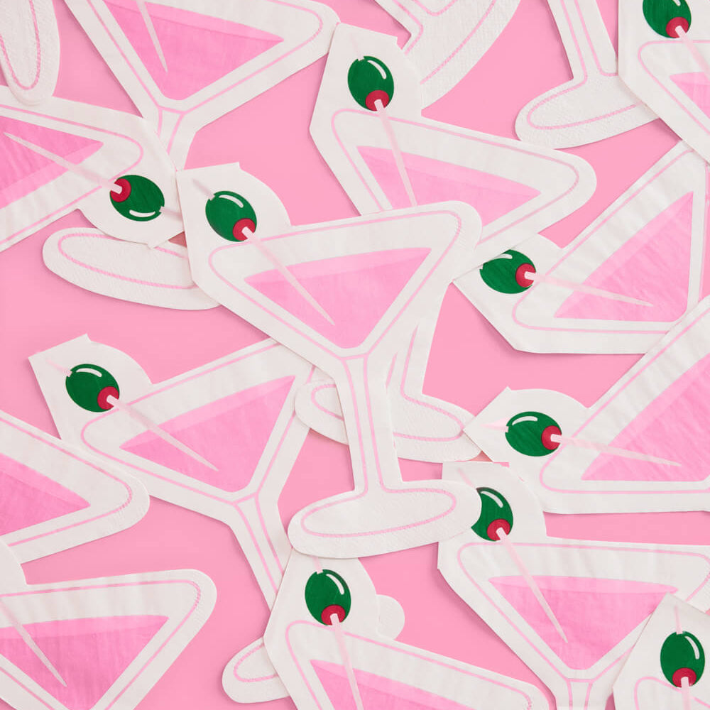 Pink Martini Napkins - 25 paper napkins xo, Fetti napkins Pink Martini Napkins - 25 paper napkins Bonjour Fete - Party Supplies