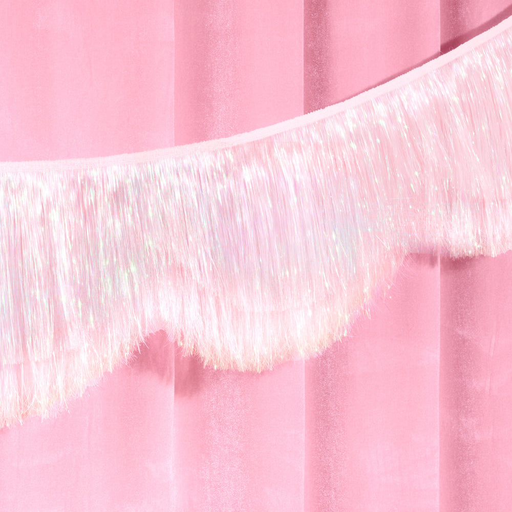 Iridescent Scallop Fringe - layered tinsel banner xo, Fetti Banners Iridescent Scallop Fringe - layered tinsel banner Bonjour Fete - Party Supplies