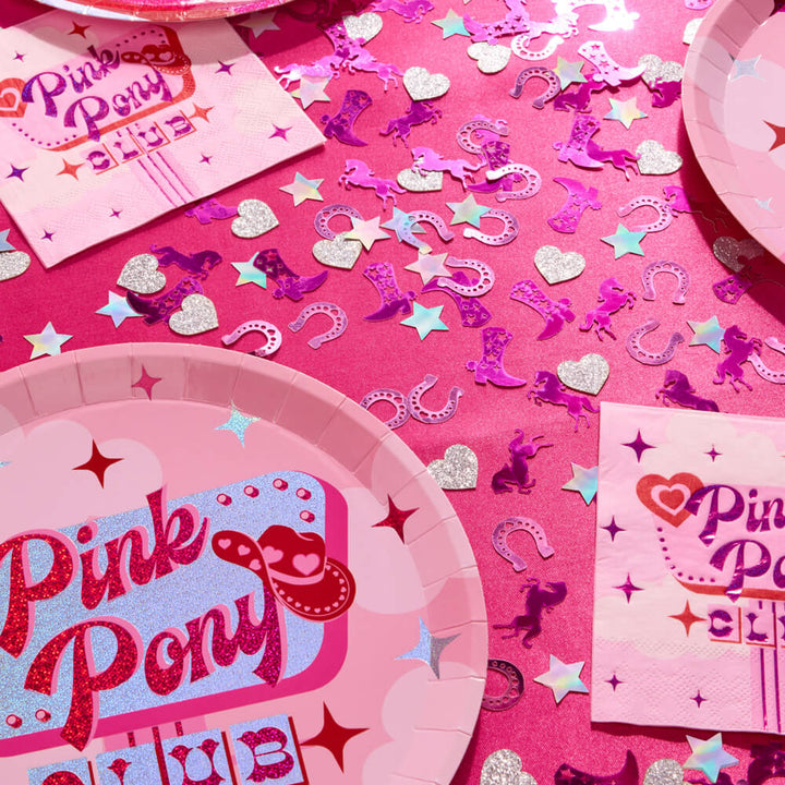 Pink Pony Club Confetti - 200 pc foil confetti xo, Fetti confetti Pink Pony Club Confetti - 200 pc foil confetti Bonjour Fete - Party Supplies