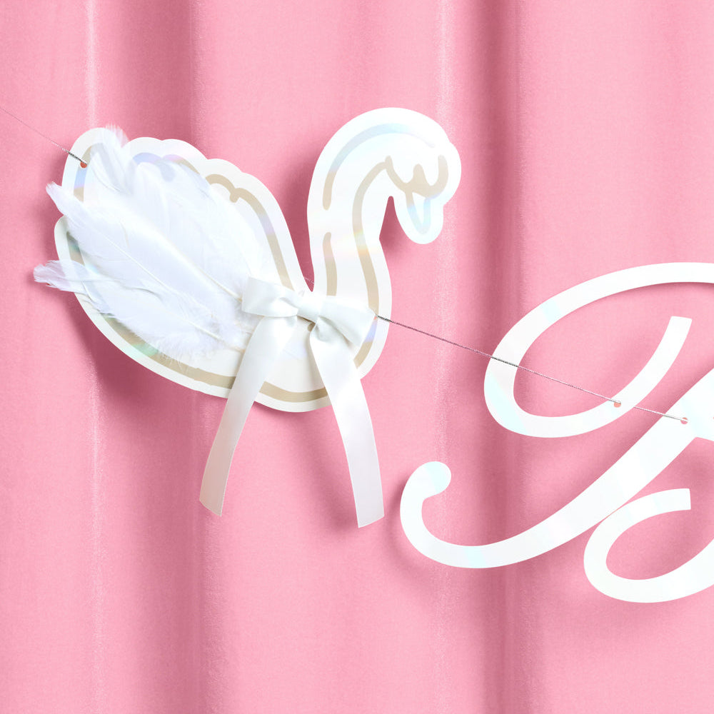 Swan to Be Banner - iridescent foil banner xo, Fetti xo, Fetti Collective Swan to Be Banner - iridescent foil banner Bonjour Fete - Party Supplies