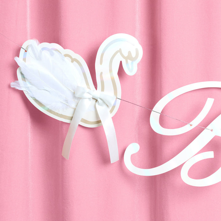 Swan to Be Banner - iridescent foil banner xo, Fetti xo, Fetti Collective Swan to Be Banner - iridescent foil banner Bonjour Fete - Party Supplies