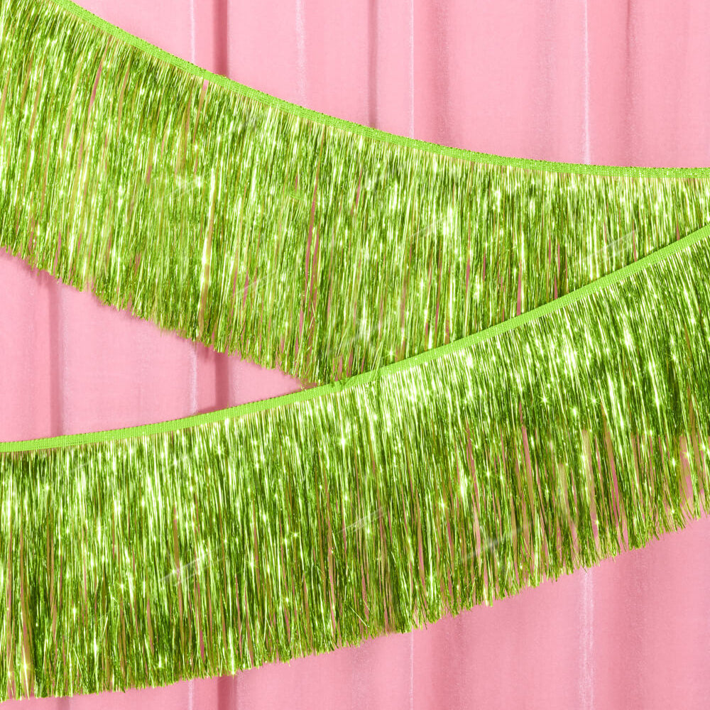 Limelight Fringe - lime green foil banner xo, Fetti xo, Fetti Collective Limelight Fringe - lime green foil banner Bonjour Fete - Party Supplies