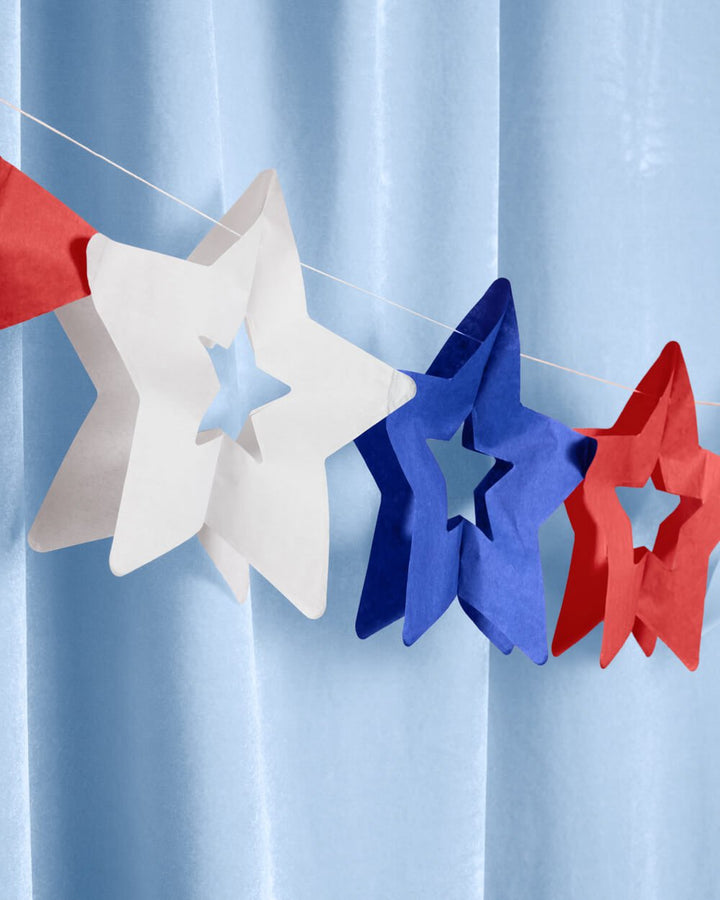 Star Spangled Paper Star Banners, Set of 2