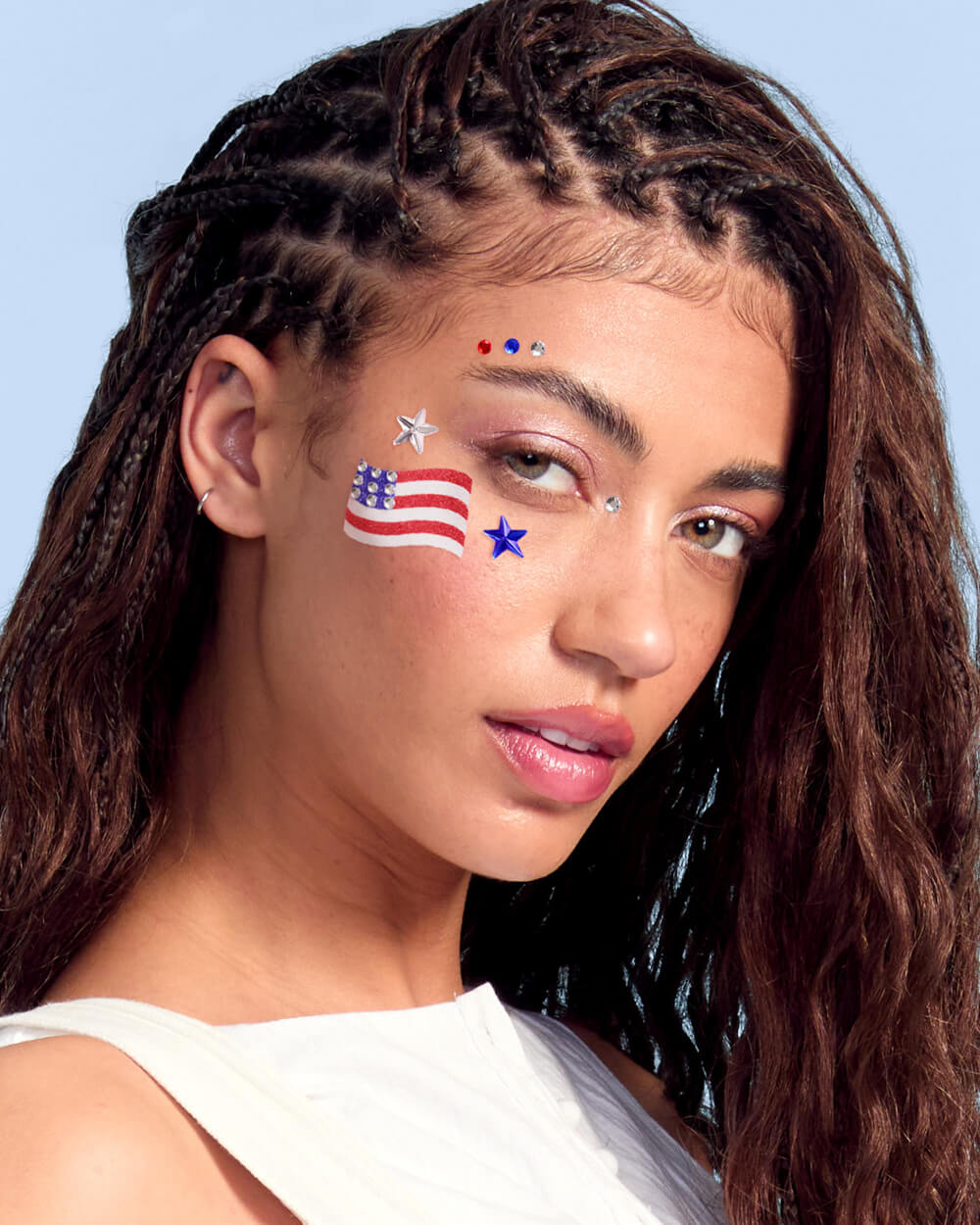 4th of July Face Gems - Flag & Star Set