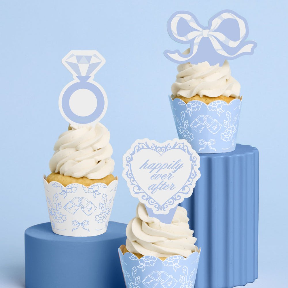 Happily Ever After Toppers - 24 wrappers + toppers xo, Fetti xo, Fetti Collective Happily Ever After Toppers - 24 wrappers + toppers Bonjour Fete - Party Supplies