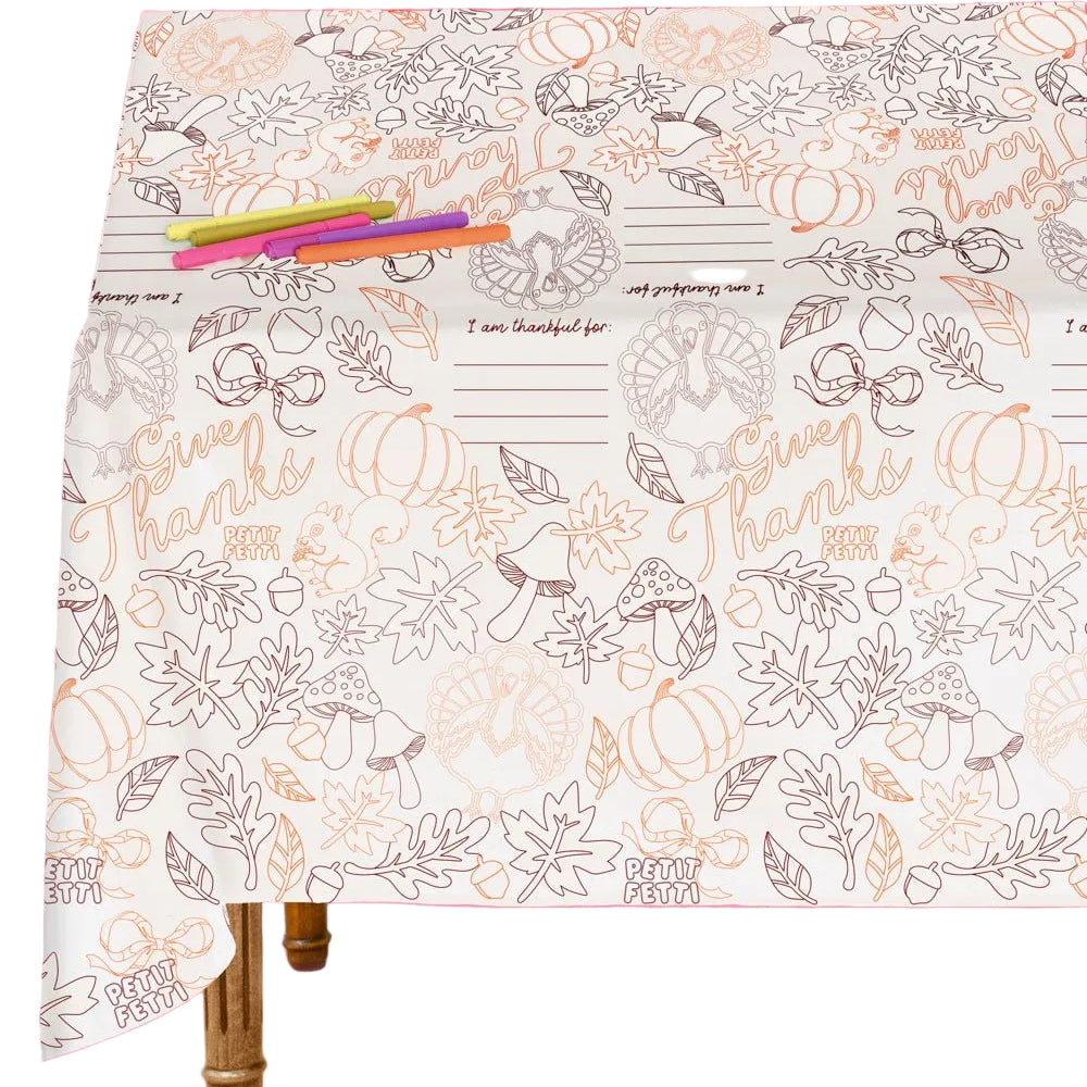 Give Thanks Paper Tablecloth - coloring tablecloth