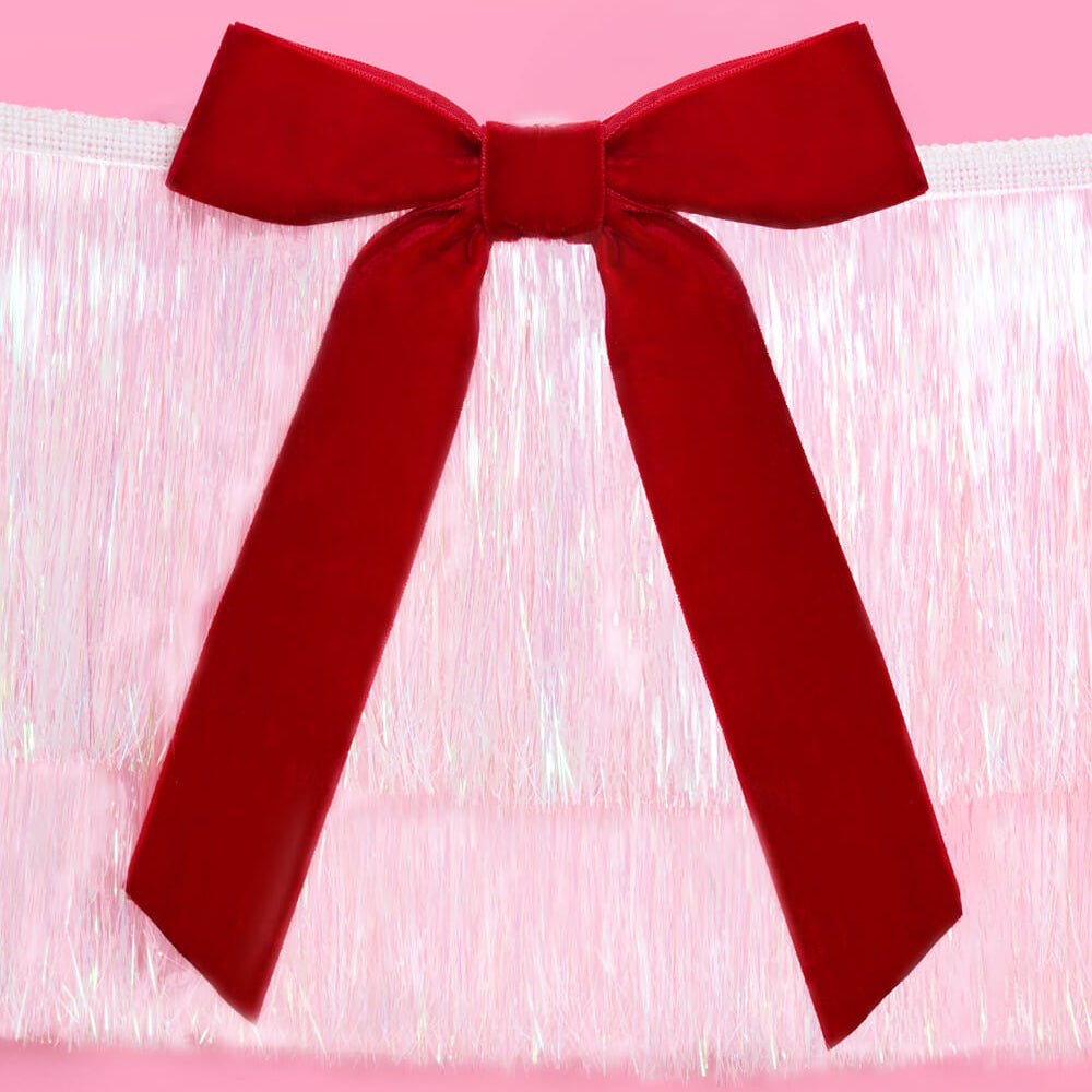 Bow Bliss Banner - layered fringe + velvet bows xo, Fetti xo, Fetti Collective Bow Bliss Banner - layered fringe + velvet bows Bonjour Fete - Party Supplies