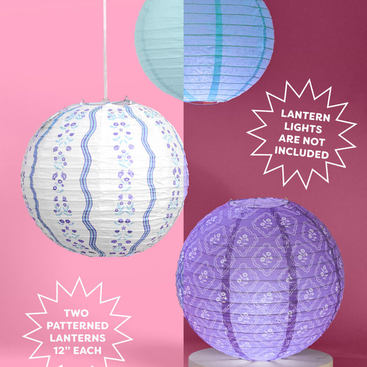 Coastal Lanterns - set of 6 paper lanterns xo, Fetti xo, Fetti Collective Coastal Lanterns - set of 6 paper lanterns Bonjour Fete - Party Supplies