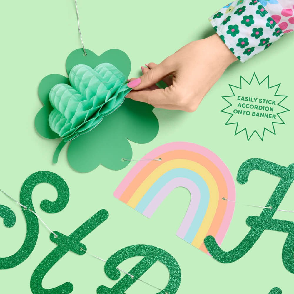 Happy St. Patty's Day Banner - 3D glitter banner xo, Fetti xo, Fetti Collective Happy St. Patty's Day Banner - 3D glitter banner Bonjour Fete - Party Supplies