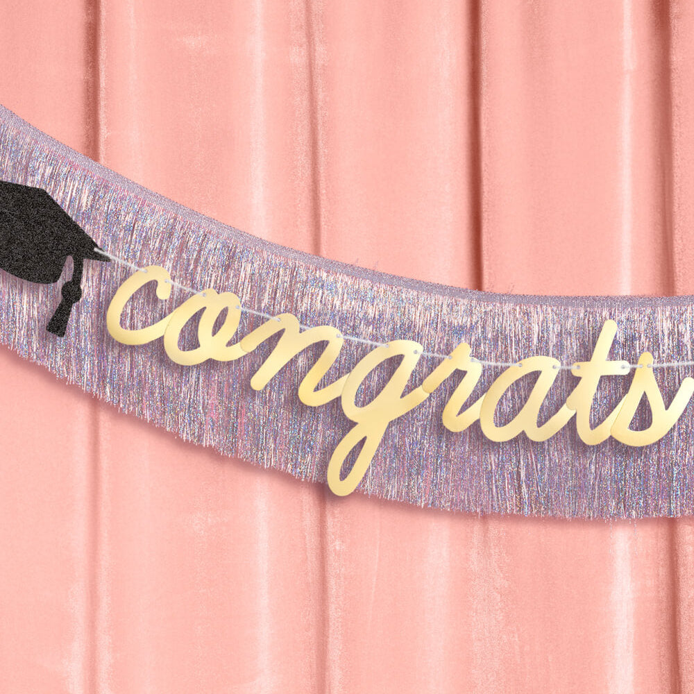 Congrats Grad Banner - two piece banner xo, Fetti xo, Fetti Collective Congrats Grad Banner - two piece banner Bonjour Fete - Party Supplies