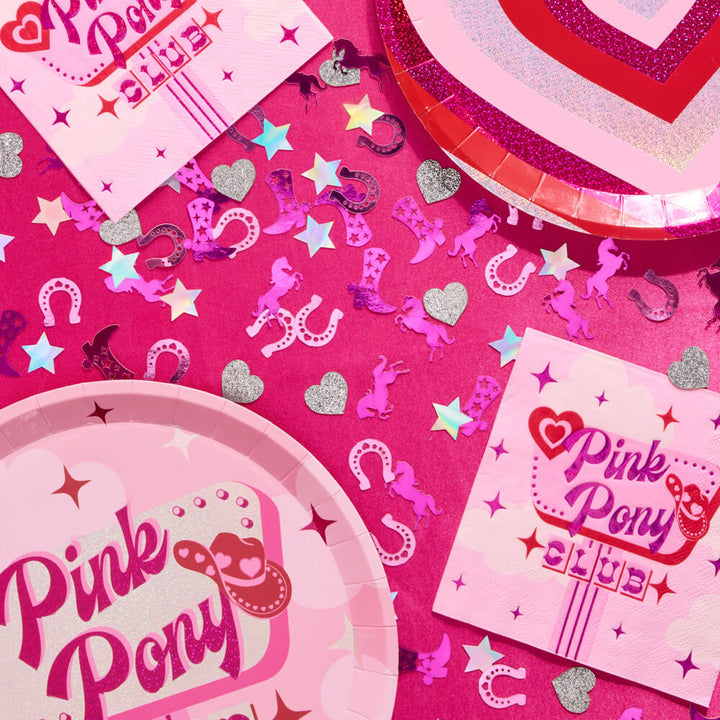 Pink Pony Club Confetti - 200 pc foil confetti xo, Fetti confetti Pink Pony Club Confetti - 200 pc foil confetti Bonjour Fete - Party Supplies
