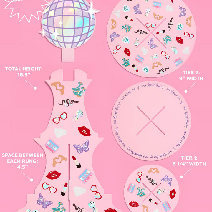 UNOFFICIAL SWIFTIE ERAS CUPCAKE TOWER xo, Fetti xo, Fetti Collective UNOFFICIAL SWIFTIE ERAS CUPCAKE TOWER Bonjour Fete - Party Supplies