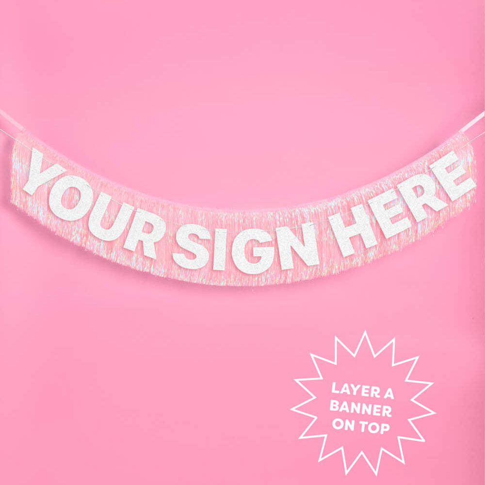 Pretty in Pink Fringe - light pink fringe banner xo, Fetti xo, Fetti Collective Pretty in Pink Fringe - light pink fringe banner Bonjour Fete - Party Supplies