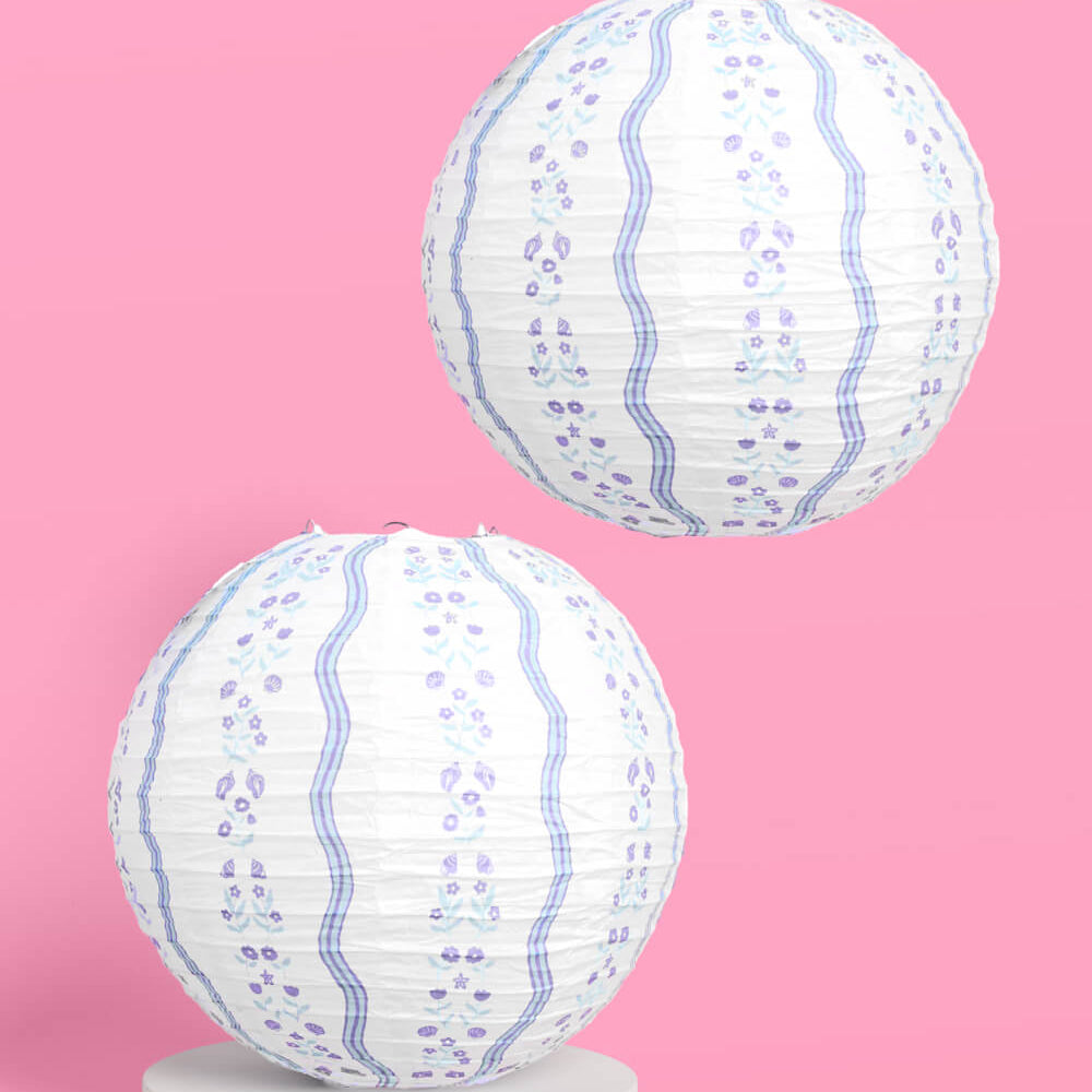 Coastal Lanterns - set of 6 paper lanterns xo, Fetti xo, Fetti Collective Coastal Lanterns - set of 6 paper lanterns Bonjour Fete - Party Supplies