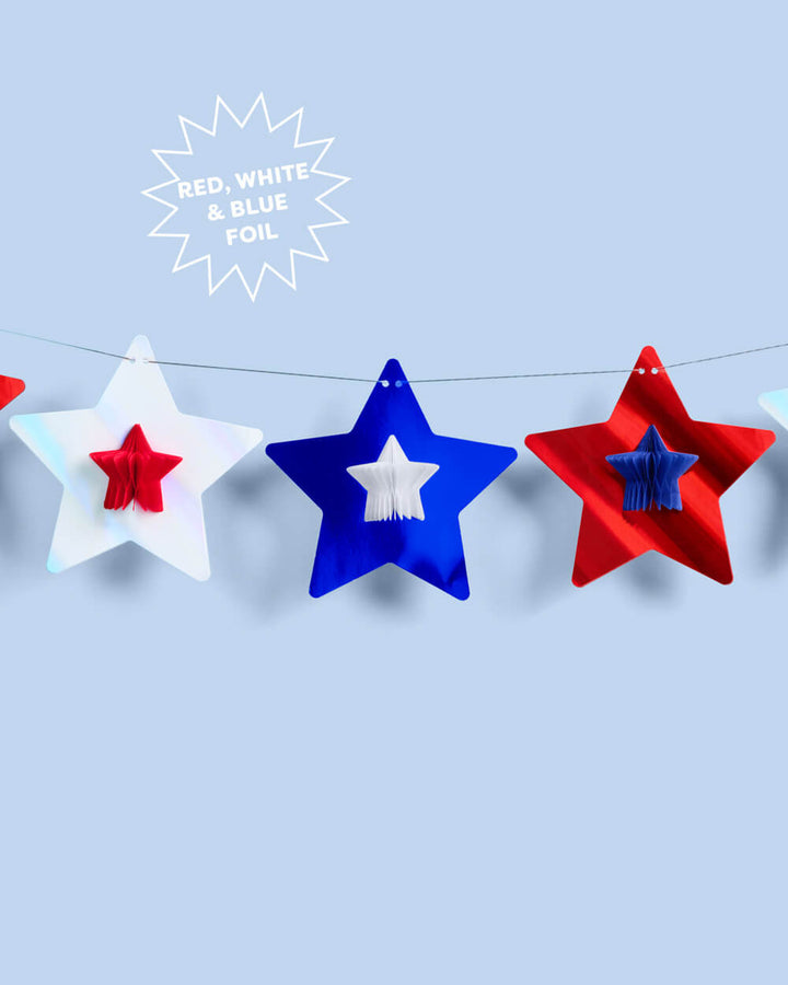 Red, White & Blue 3D Foil Star Banner