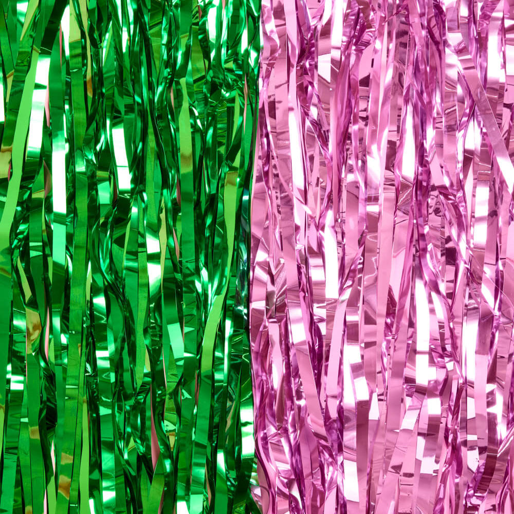 Pink + Green Curtain - pink + green foil curtain xo, Fetti xo, Fetti Collective Pink + Green Curtain - pink + green foil curtain Bonjour Fete - Party Supplies