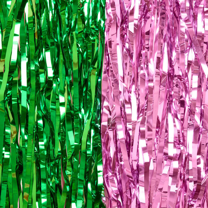 Pink + Green Curtain - pink + green foil curtain xo, Fetti xo, Fetti Collective Pink + Green Curtain - pink + green foil curtain Bonjour Fete - Party Supplies