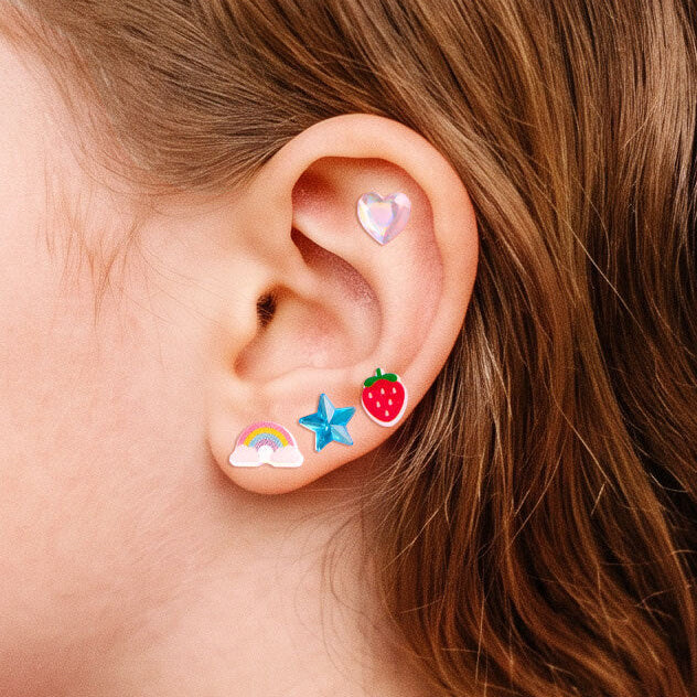 Rainbow Stick On Earrings
