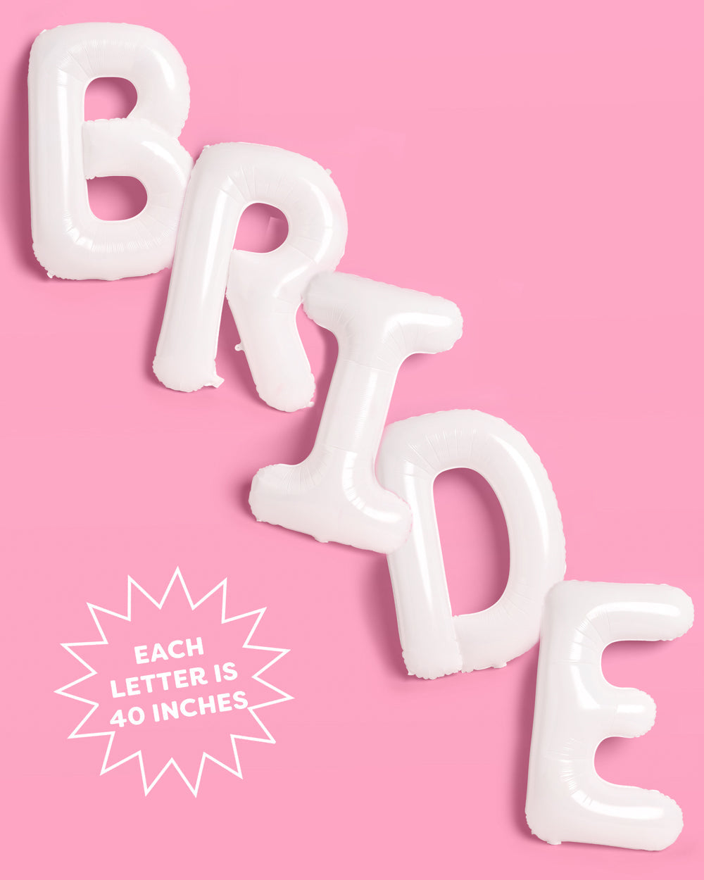 BRIDE balloons styled at a bachelorette party