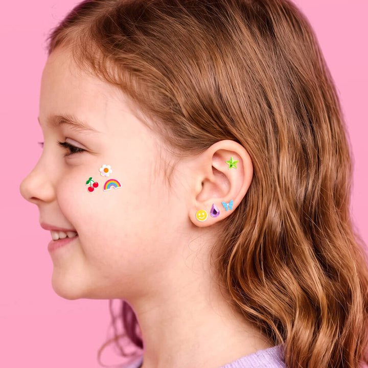 Rainbow Stick On Earrings