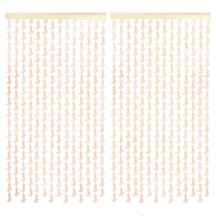 Cowboy boot foil fringe curtain backdrop with two panels of hanging boot shaped strands for a western or cowgirl party