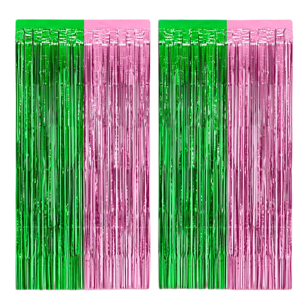 PINK AND GREEN FOIL CURTAINS xo, Fetti xo, Fetti Collective PINK AND GREEN FOIL CURTAINS Bonjour Fete - Party Supplies