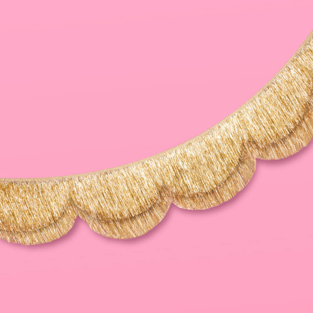 Stay Golden Fringe - scalloped banner xo, Fetti xo, Fetti Collective Stay Golden Fringe - scalloped banner Bonjour Fete - Party Supplies