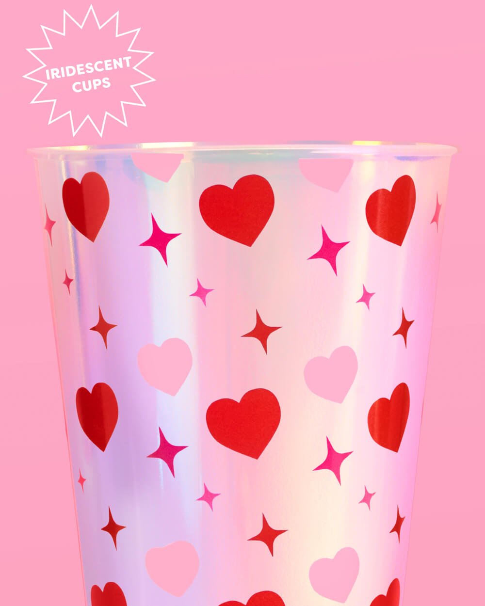 Lucky in Love Heart Iridescent Party Cups