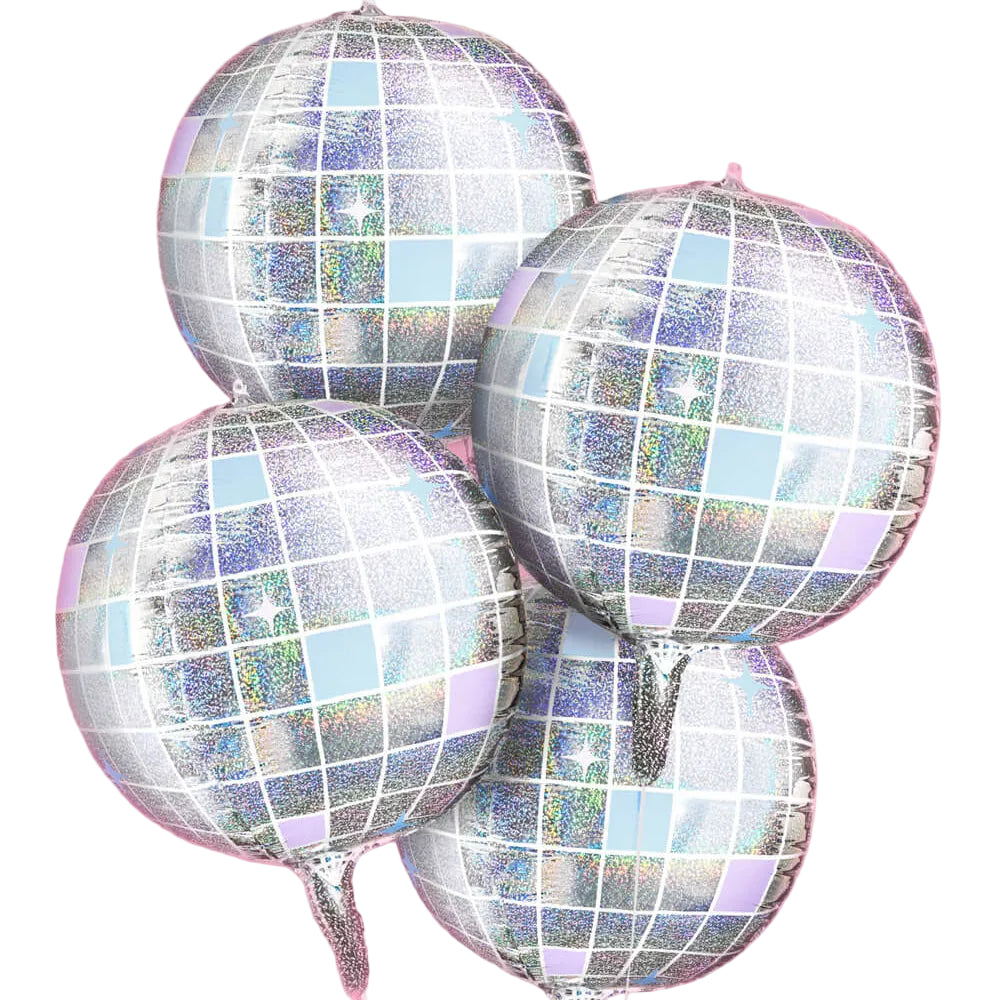 Shimmer Disco Balloon - 4 disco ball balloons xo, Fetti balloons Shimmer Disco Balloon - 4 disco ball balloons Bonjour Fete - Party Supplies