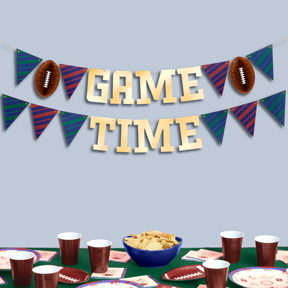 Game Time Banner - gold foil banner xo, Fetti xo, Fetti Collective Game Time Banner - gold foil banner Bonjour Fete - Party Supplies