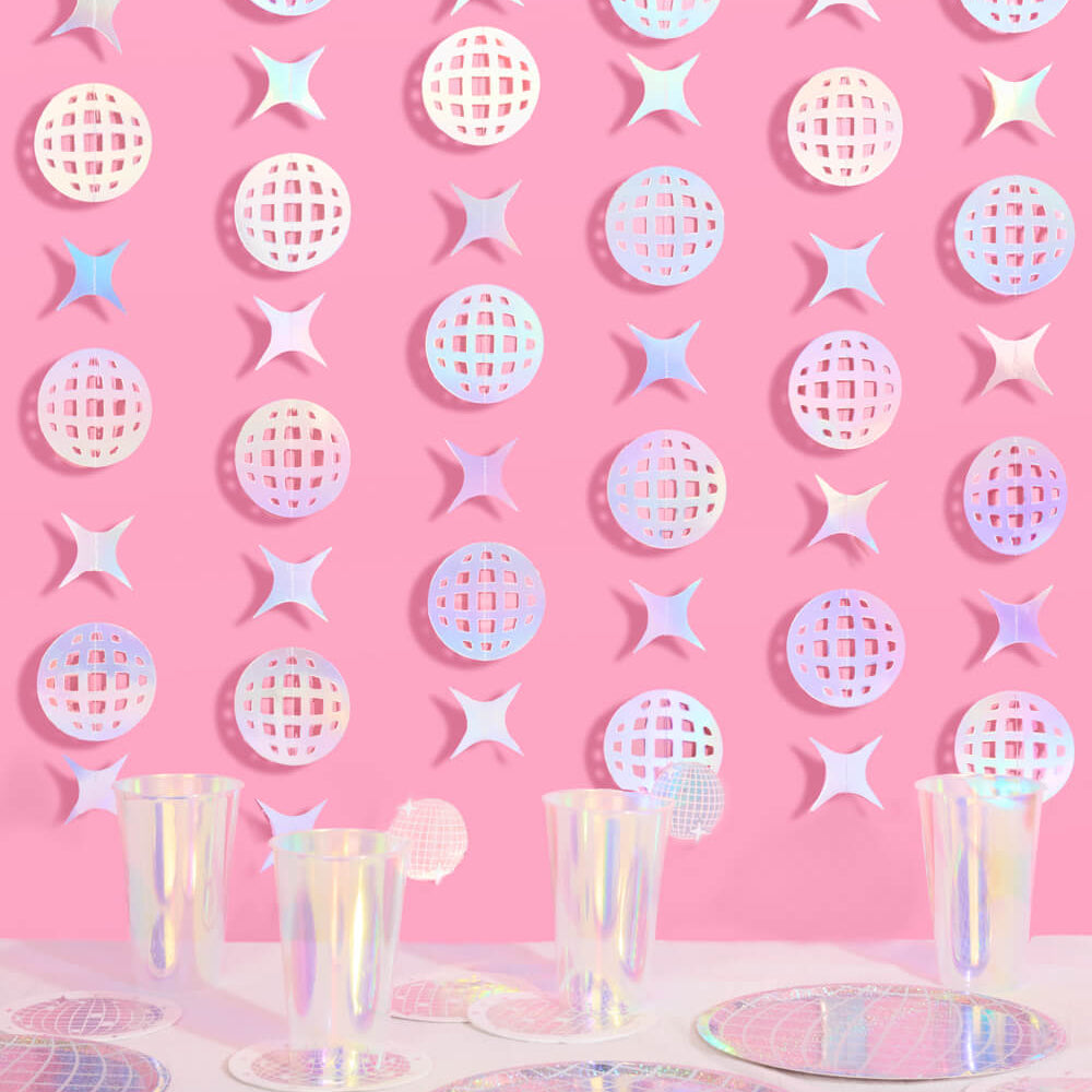 Shimmer Disco Garland - iridescent foil backdrop - Bonjour Fête 