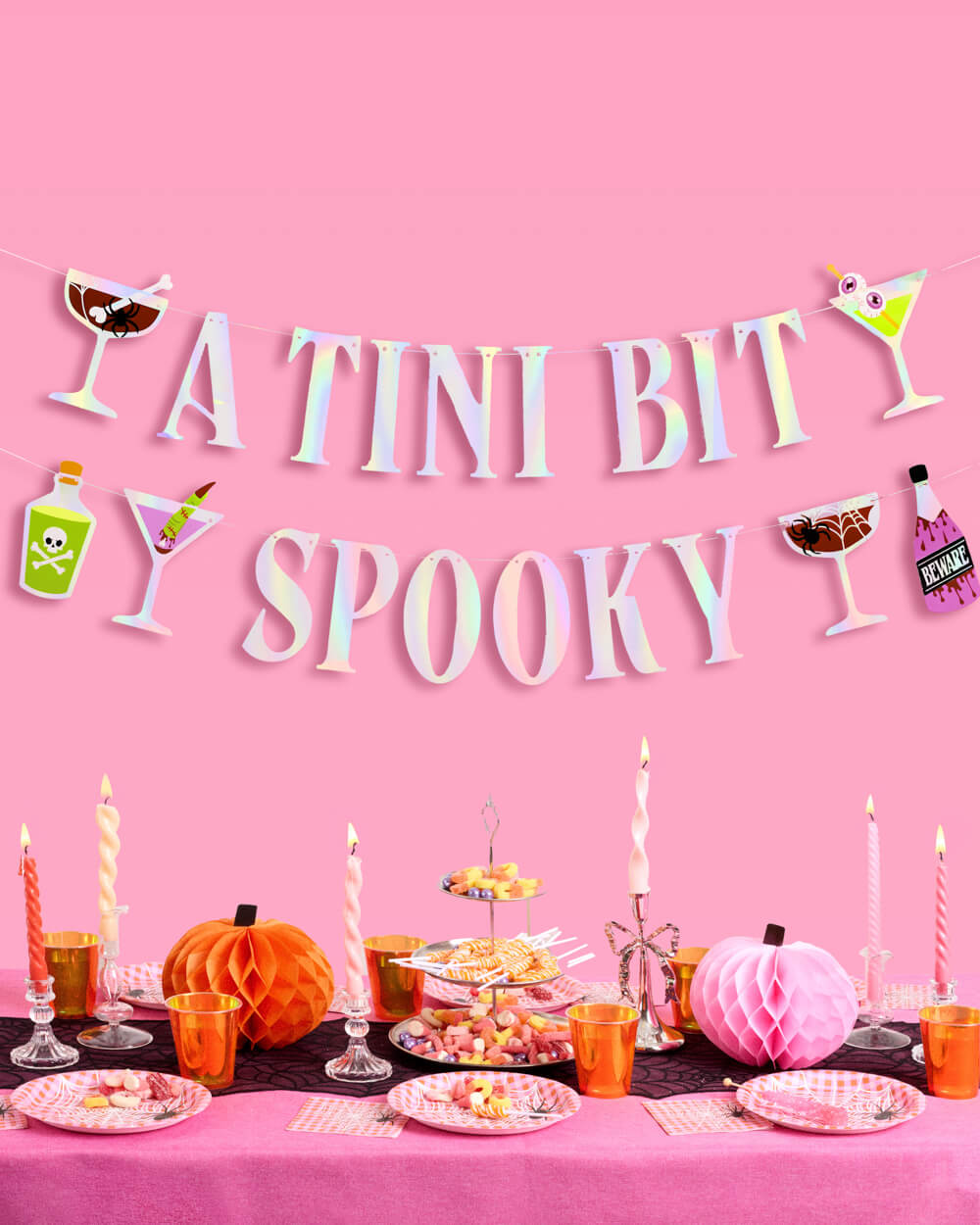 Tini Bit Spooky Banner - 6 ft iridescent banner