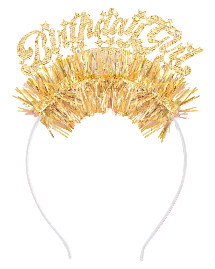BIRTHDAY GIRL GOLD FRINGE HEADBAND xo, Fetti headband BIRTHDAY GIRL GOLD FRINGE HEADBAND Bonjour Fete - Party Supplies