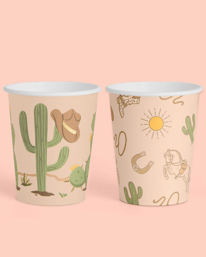 Wild Wild West Gold Foil Cowboy Cups
