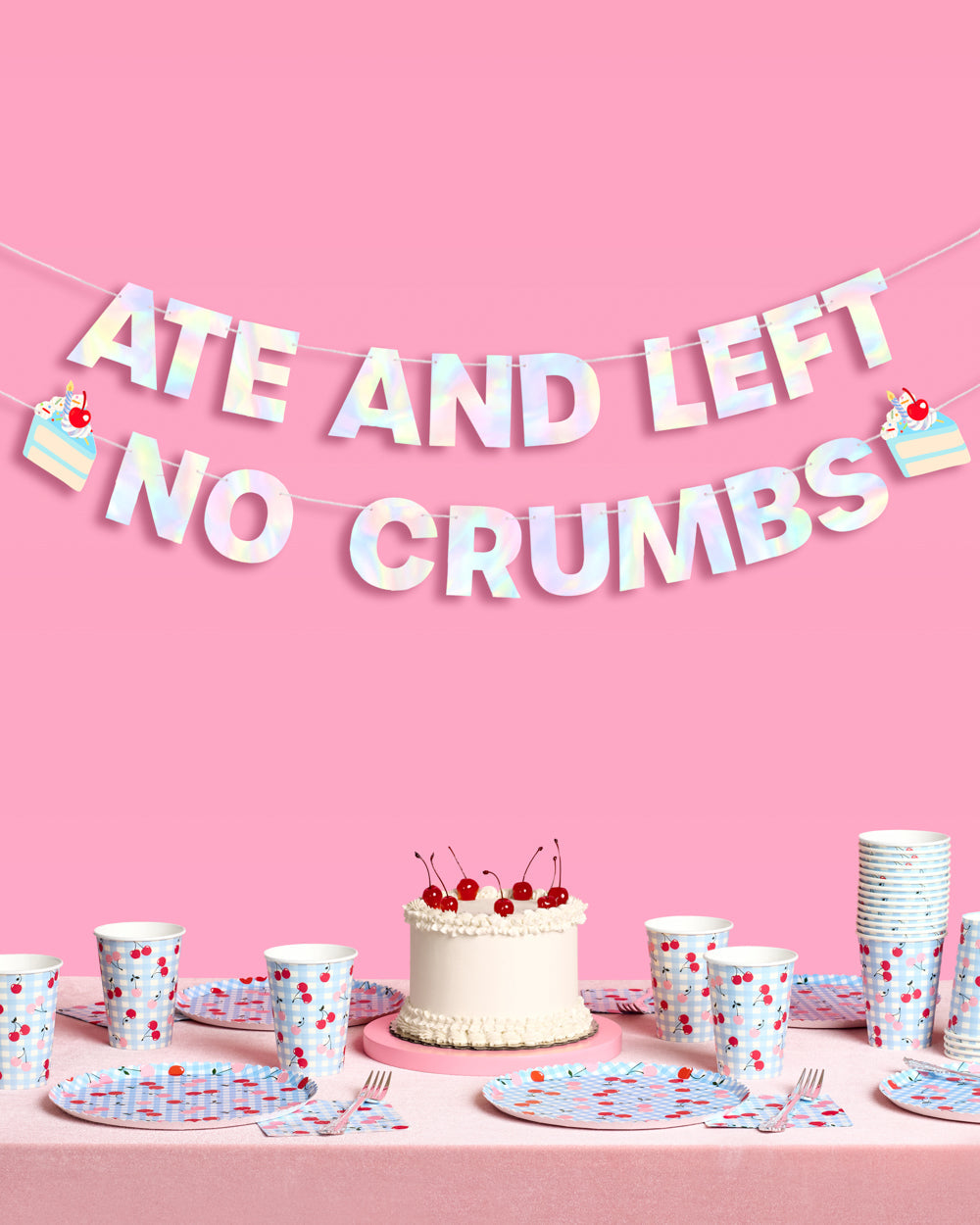 No Crumbs 🎂 Banner - pre-strung banner xo, Fetti Banners No Crumbs 🎂 Banner - pre-strung banner Bonjour Fete - Party Supplies
