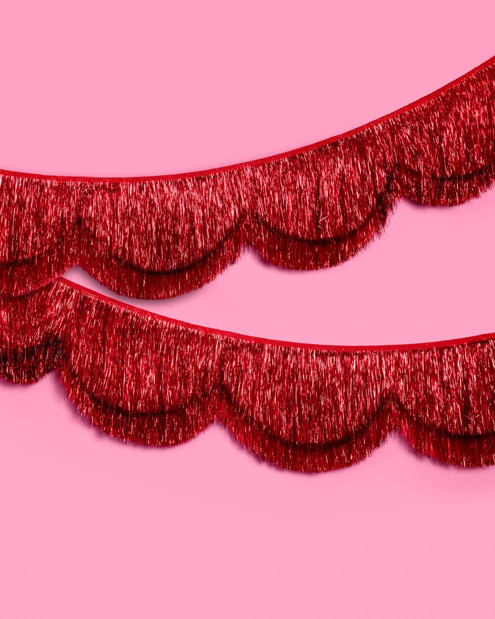 Red Fringe Banner - scalloped banner
