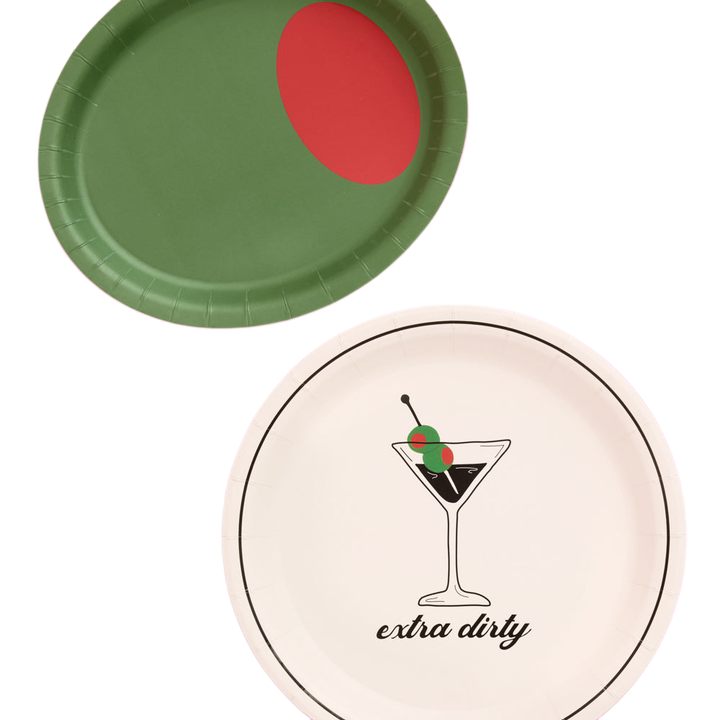 Extra Dirty Plate Set - 32 paper plates, 2 sizes xo, Fetti xo, Fetti Collective Extra Dirty Plate Set - 32 paper plates, 2 sizes Bonjour Fete - Party Supplies
