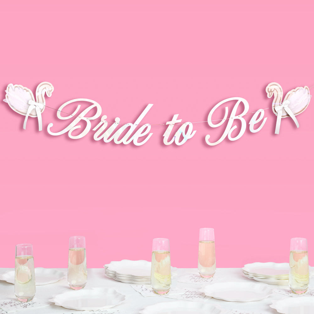 Swan to Be Banner - iridescent foil banner xo, Fetti xo, Fetti Collective Swan to Be Banner - iridescent foil banner Bonjour Fete - Party Supplies