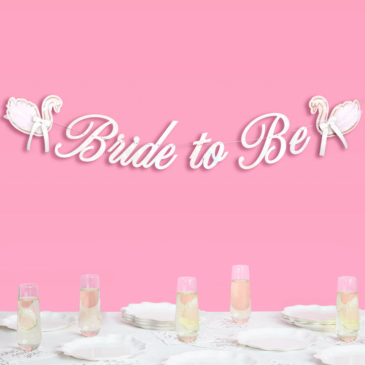 Swan to Be Banner - iridescent foil banner xo, Fetti xo, Fetti Collective Swan to Be Banner - iridescent foil banner Bonjour Fete - Party Supplies