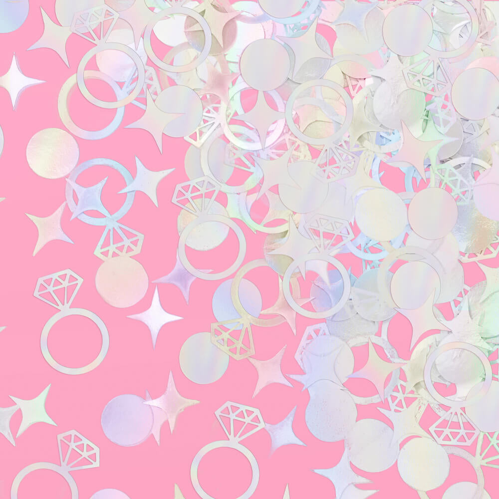 Engaged Era Confetti - 200 pc iridescent foil confetti xo, Fetti confetti Engaged Era Confetti - 200 pc iridescent foil confetti Bonjour Fete - Party Supplies