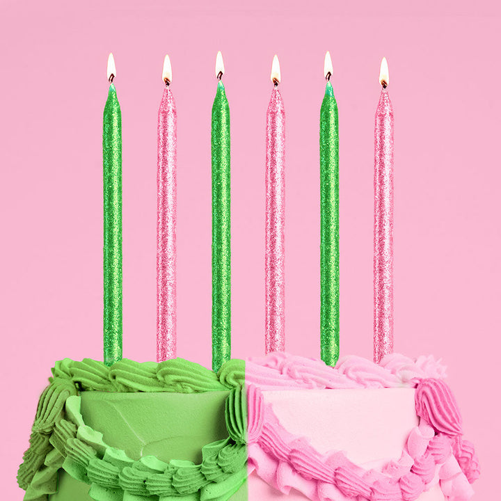 Emerald City Candles - 10 glitter candles xo, Fetti xo, Fetti Collective Emerald City Candles - 10 glitter candles Bonjour Fete - Party Supplies