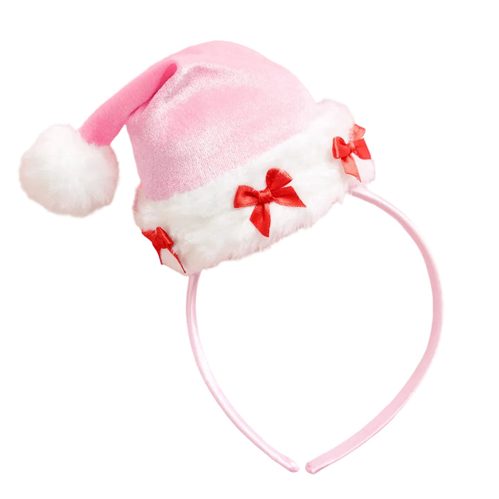 Pink Plush Santa Hat Headband