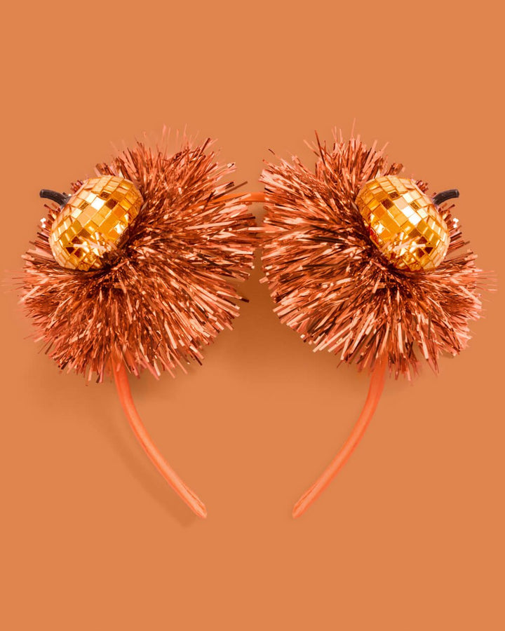 Party Pumpkin Headband - disco + fringe headband