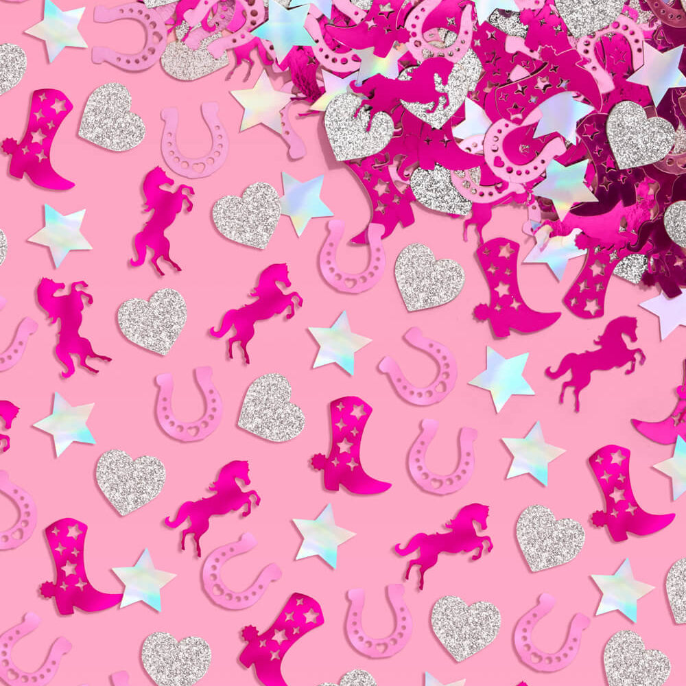 Pink Pony Club Confetti - 200 pc foil confetti xo, Fetti confetti Pink Pony Club Confetti - 200 pc foil confetti Bonjour Fete - Party Supplies