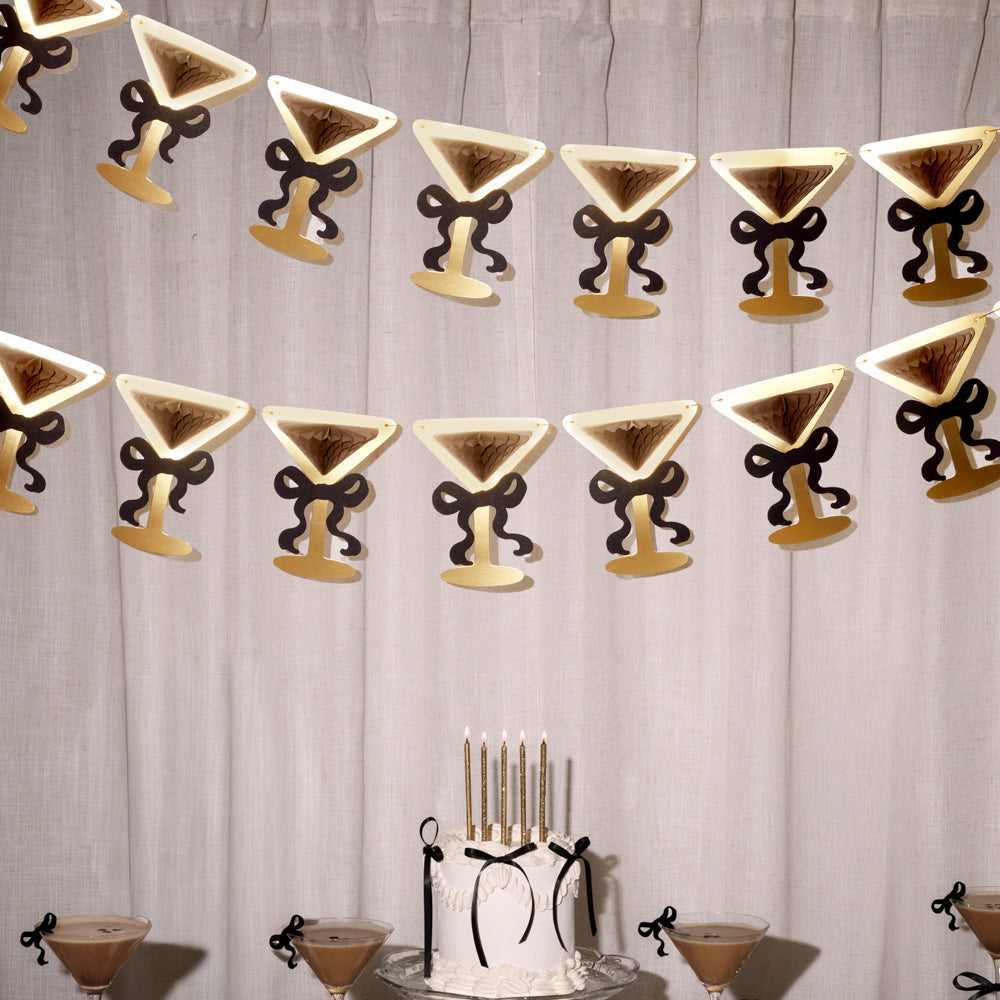 Espresso Martini Banner - 3D paper banner xo, Fetti Banners Espresso Martini Banner - 3D paper banner Bonjour Fete - Party Supplies