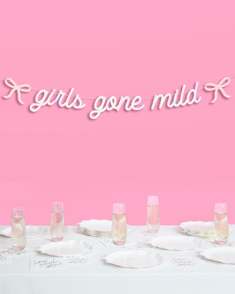 Girls Gone Mild Banner - iridescent foil banner