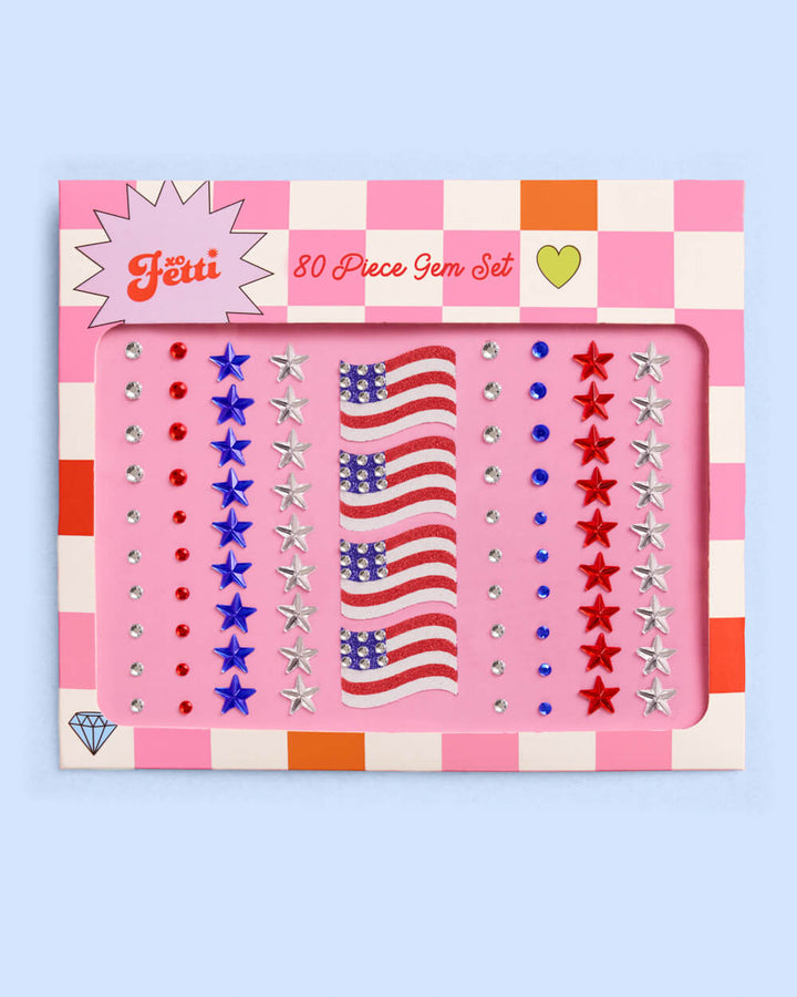 4th of July Face Gems - Flag & Star Set