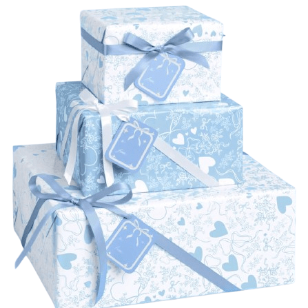 Something Blue Wrapping Paper Set - 12 sheets + 16 tags