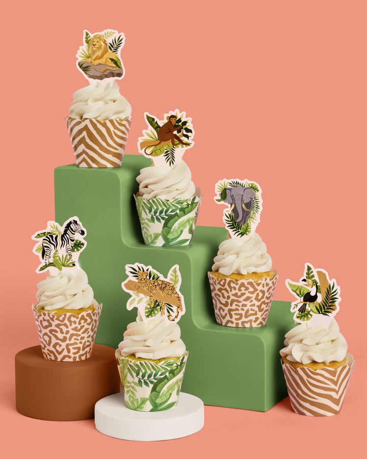 Safari Animal Cupcake Toppers & Wrappers
